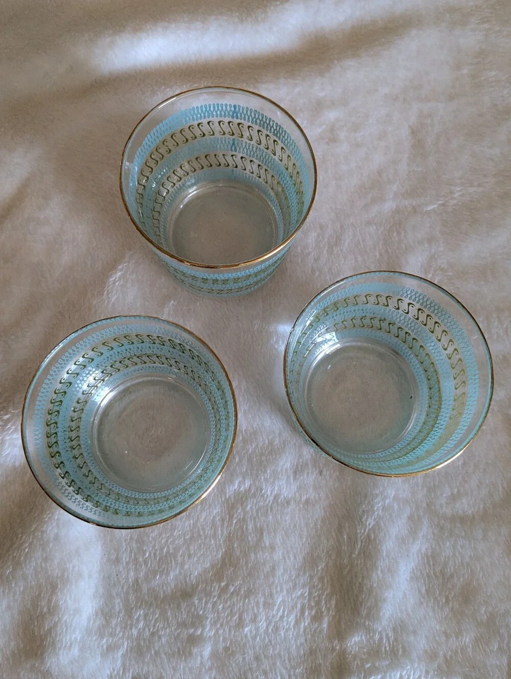Rare HTF Vintage Libbey Phoenician Swirl Lowball Glasses Set